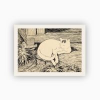Postkort. Theodor Kittelsen, «Pus på hellen. Illustrasjon til Jacob Breda Bull, "Fjeldkraaker og Skogstrold"»  